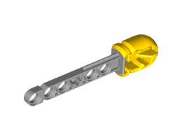 Projectile Arrow, Liftarm Shaft with Hollow Yellow Rubber End: {умерено каменно сив}