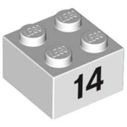 Тухличка 2X2 - 14 : {бял}