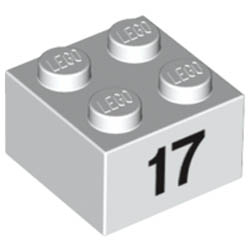 Тухличка 2X2 - 17 : {бял}