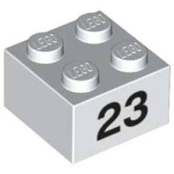 Тухличка 2X2 - 23 : {бял}
