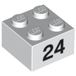 Тухличка 2X2 - 24 : {бял}