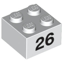 Тухличка 2X2 - 26 : {бял}
