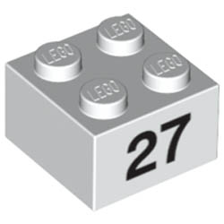 Тухличка 2X2 - 27 : {бял}
