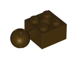 Тухличка 2X2 с топче O 10.2: {тъмно кафяв}