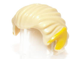 Minifigure, Hair Swept Back with Pointed Yellow (Elf) Ears Pattern : {тухлено жълт}
