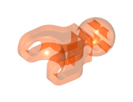 Hero Factory Arm / Leg with Ball Joint and Ball Socket, Short: {прозрачно флуорисциращо червеникаво оранжев}