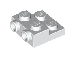 Плочка 2X2X2/3 с 2 хоризонтални стъда: {бял}