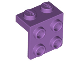 Ъглова плочка 1X2 / 2X2 : {умерено лавандулов}
