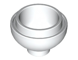 Купол 2X2, обърнат, с 1 стъд: {бял}
