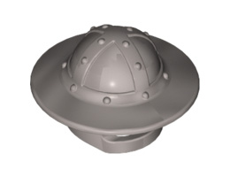Minifigure, Headgear Helmet Castle with Chin Guard and Broad Brim : {металическо сребрист}