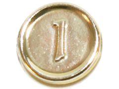Minifigure, Utensil Coin Type 3 with 1 Mark: {хромирано златист}
