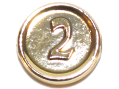 Minifigure, Utensil Coin Type 3 with 2 Mark : {хромирано златист}