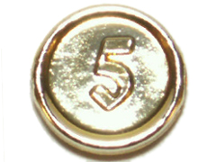 Minifigure, Utensil Coin Type 3 with 5 Mark : {хромирано златист}