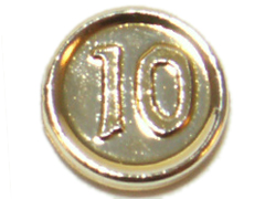 Minifigure, Utensil Coin Type 3 with 10 Mark : {хромирано златист}