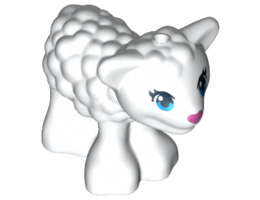 Lamb with Dark Azure Eyes, Dark Pink Nose and Black Eyelashes Pattern: {бял}