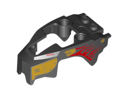 Flywheel Fairing Lion Shape with Gold Armor and Red Flames Pattern (70140): {черен}
