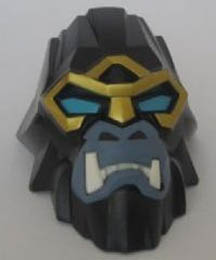 Large Figure Head Modified Chima Gorilla with Blue Eyes with Gold Outline Pattern : {черен}