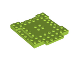 Плочка 8X8X6,4, 3 изрязана, 1 крило: {ярко жълто-зелен}