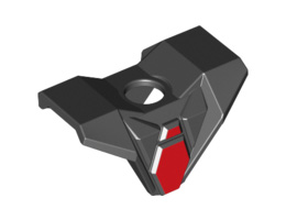 Minifigure, Armor Breastplate with Square Shoulder Protection with Red Hexagonal Pattern: {черен}