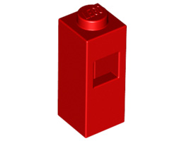 Brick, Modified 1 x 1 x 2 with Square Hole: {ярко червен}