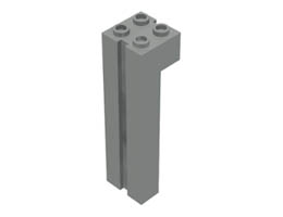 Brick, Modified 2 x 2 x 6 with Groove: {сив}