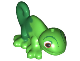 Chameleon, Friends / Elves with Black, Reddish Brown and White Eyes and Marbled Green Pattern (Pascal): {ярко зелен}