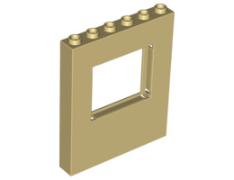 Стенене елемент 1X6X6 с прозорец: {тухлено жълт}