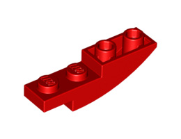 Тухличка 1X4X1 инверсна дъга: {ярко червен}