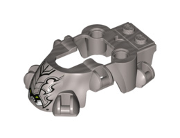 Flywheel Fairing Spider Shape with Black Armor Scales and White Fangs Pattern (70140): {сребърно метален}