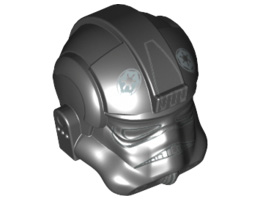 Minifigure, Headgear Helmet SW Stormtrooper Type 2, TIE Fighter Pilot Pattern: {черен}