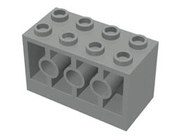 Brick, Modified 2 x 4 x 2 with Holes on Sides: {сив}