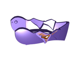 Hero Factory Creature Head, Jaw without Axle Hole with Orange Eyes Pattern: {светло виолетов}