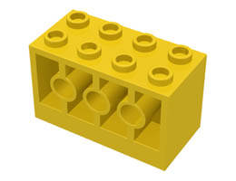 Brick, Modified 2 x 4 x 2 with Holes on Sides: {ярко жълт}