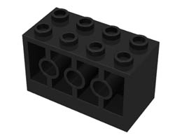 Brick, Modified 2 x 4 x 2 with Holes on Sides: {черен}