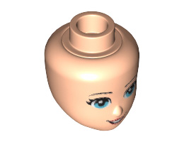 Mini Doll, Head Friends with Medium Azure Eyes, Red Lips and Open Mouth Pattern: {светло нуга}