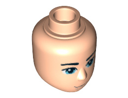 Mini Doll, Head Friends Male Large with Blue Eyes, Black Eyebrows Pattern (Disney Princess Eric): {светло нуга}