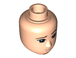 Mini Doll, Head Friends Male Large with Dark Brown Eyes, Eyebrows and Goatee Pattern: {светло нуга}