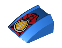 Slope, Curved 2 x 2 Lip with Web and Headlight Pattern: {ярко син}