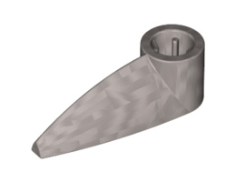 Bionicle 1 x 3 Tooth with Axle Hole: {металическо сребрист}