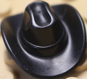 Minifigure, Headgear Hat, Cowboy Large Brim: {черен}