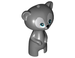 Bear, Brave, Cub, Standing with Medium Azure Eyes, Black Nose and Light Bluish Gray Fur Pattern: {тъмно каменно сив}