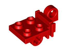 Plate, Modified 2 x 2 with Pin Hole on Side and Axle Hole on Bottom: {ярко червен}