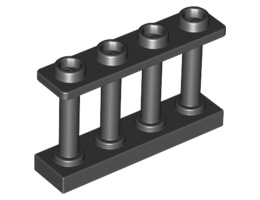 Ограда 1X4x2 с 4 стъда: {черен}