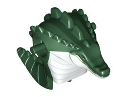Torso/Head Alien, Leatherhead White Chest Pattern: {земно зелен}