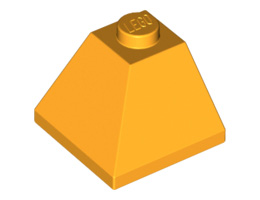 Ъглова тухличка 2X2/45° отвън: {огнено жълто-оранжев}