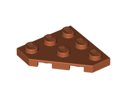 Wedge, Plate 3 x 3 Cut Corner: {тъмно оранжев}