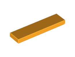 Плоска плочка 1X4: {огнено жълто-оранжев}