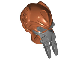 Minifigure, Head Modified SW Kel Dor with Dark Bluish Gray Mask Pattern (Plo Koon) : {тъмно оранжев}