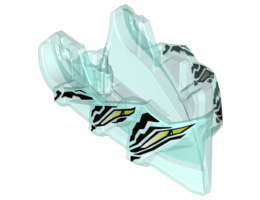 Hero Factory Creature Head, Jaw with Axle Hole with 4 Lime Eyes Pattern: {прозрачно светло син}