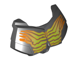 Large Figure Chest Armor Small with Yellow and Orange Cracked Muscle Lines Pattern: {черен}